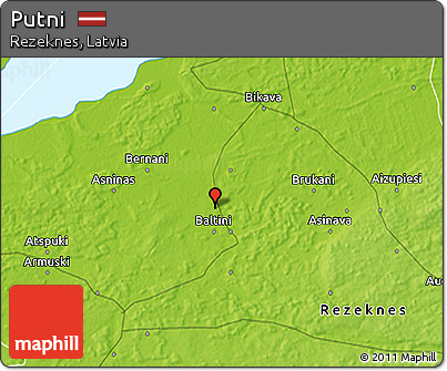 Physical 3D Map of Putni