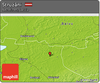 Physical 3D Map of Stružāni