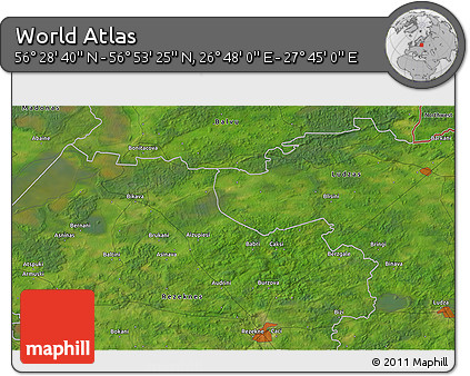 Satellite 3D Map of the Area around 56° 41' 3" N, 27° 16' 29" E