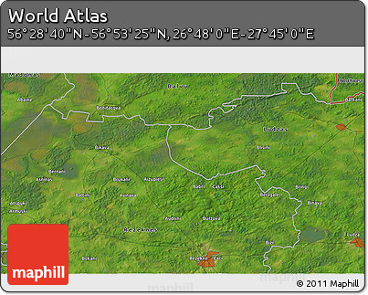 Satellite 3D Map of the Area around 56° 41' 3" N, 27° 16' 29" E