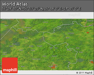 Satellite 3D Map of the Area around 56° 41' 3" N, 27° 16' 29" E