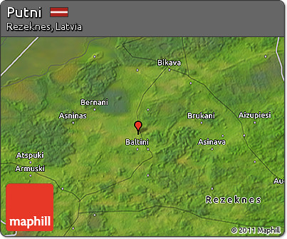 Satellite 3D Map of Putni