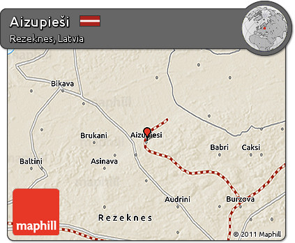 Shaded Relief 3D Map of Aizupieši