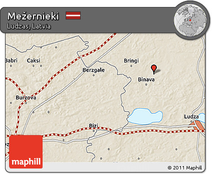 Shaded Relief 3D Map of Mežernieki