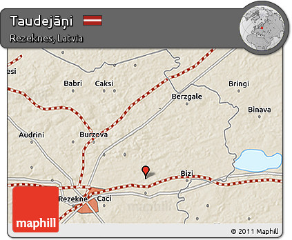 Shaded Relief 3D Map of Taudejāņi