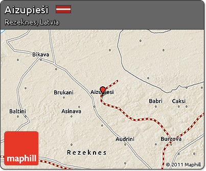Shaded Relief 3D Map of Aizupieši