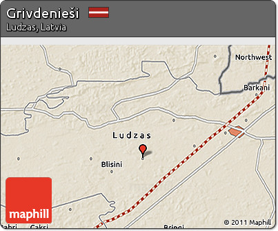 Shaded Relief 3D Map of Grivdenieši