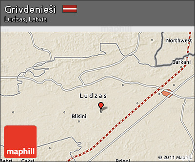 Shaded Relief 3D Map of Grivdenieši