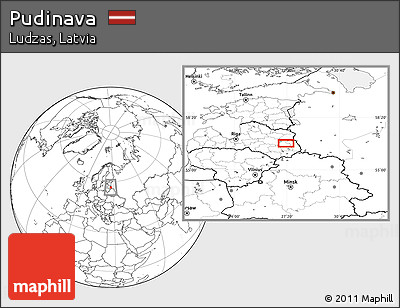 Blank Location Map of Pudinava