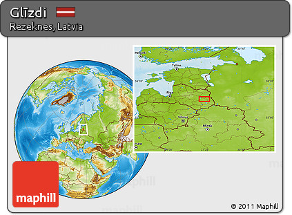 Physical Location Map of Glīzdi