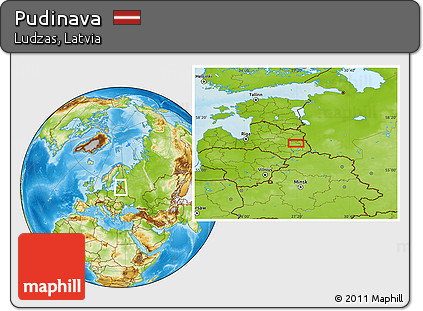 Physical Location Map of Pudinava