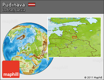 Physical Location Map of Pudinava