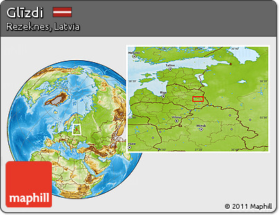 Physical Location Map of Glīzdi