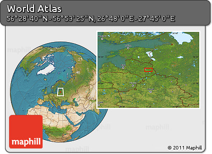Satellite Location Map of the Area around 56° 41' 3" N, 27° 16' 29" E