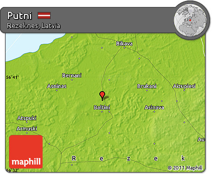 Physical Map of Putni