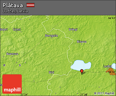 Physical Map of Plātava