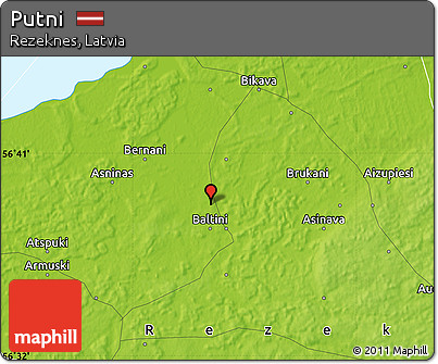 Physical Map of Putni
