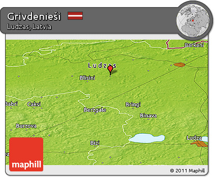 Physical Panoramic Map of Grivdenieši