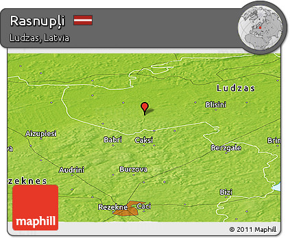 Physical Panoramic Map of Rasnupļi