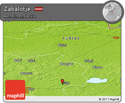 Physical Panoramic Map of Zabalotje