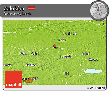 Physical Panoramic Map of Zalukšni