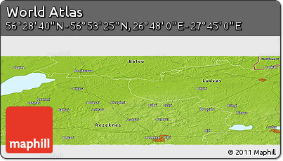 Physical Panoramic Map of the Area around 56° 41' 3" N, 27° 16' 29" E