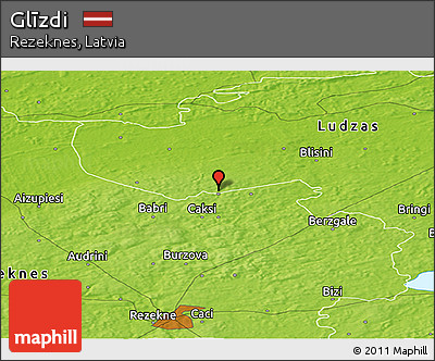 Physical Panoramic Map of Glīzdi