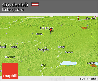 Physical Panoramic Map of Grivdenieši