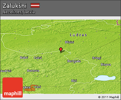 Physical Panoramic Map of Zalukšni