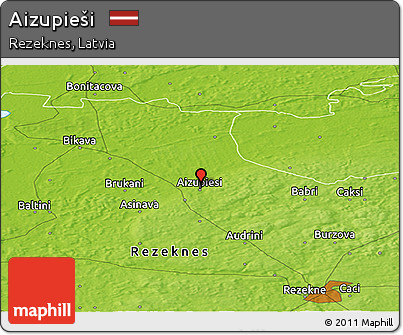 Physical Panoramic Map of Aizupieši