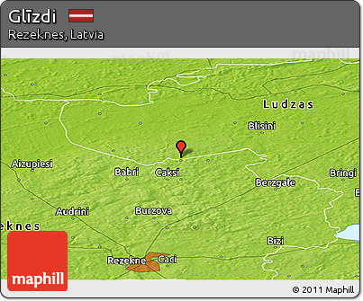 Physical Panoramic Map of Glīzdi