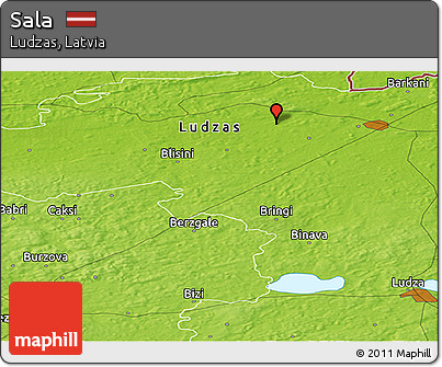 Physical Panoramic Map of Sala