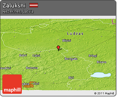 Physical Panoramic Map of Zalukšni