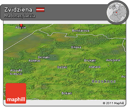 Satellite Panoramic Map of Zvidziena