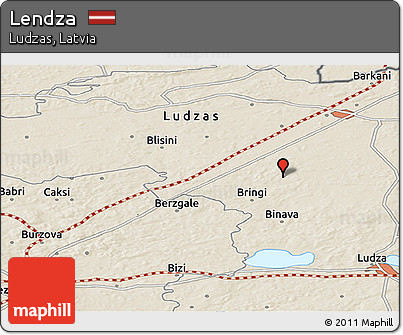 Shaded Relief Panoramic Map of Lendza