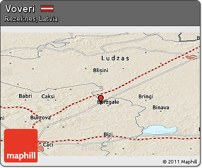 Shaded Relief Panoramic Map of Voveri