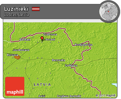 Physical 3D Map of Luzinieki