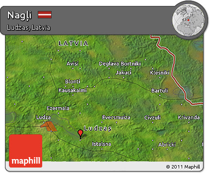 Satellite 3D Map of Nagļi