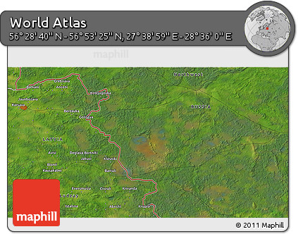 Satellite 3D Map of the Area around 56° 41' 3" N, 28° 7' 30" E