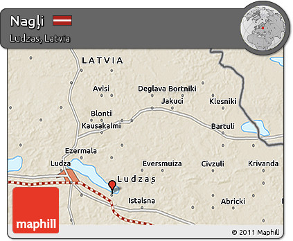 Shaded Relief 3D Map of Nagļi