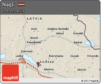Shaded Relief 3D Map of Nagļi