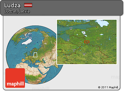 Satellite Location Map of Ludza