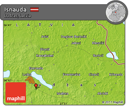 Physical Map of Isnauda