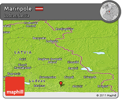 Physical Panoramic Map of Marinpole