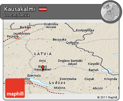 Shaded Relief Panoramic Map of Kausakalmi