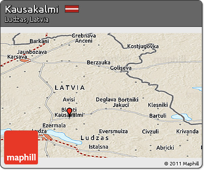 Shaded Relief Panoramic Map of Kausakalmi