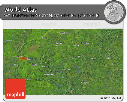 Satellite 3D Map of the Area around 56° 41' 3" N, 28° 58' 30" E