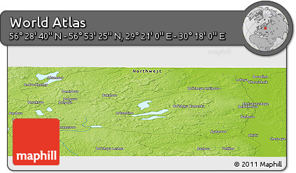 Physical Panoramic Map of the Area around 56° 41' 3" N, 29° 49' 30" E