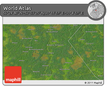 Satellite 3D Map of the Area around 56° 41' 3" N, 30° 40' 29" E