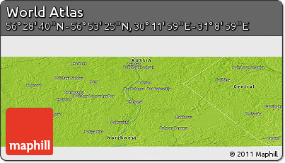 Physical Panoramic Map of the Area around 56° 41' 3" N, 30° 40' 29" E